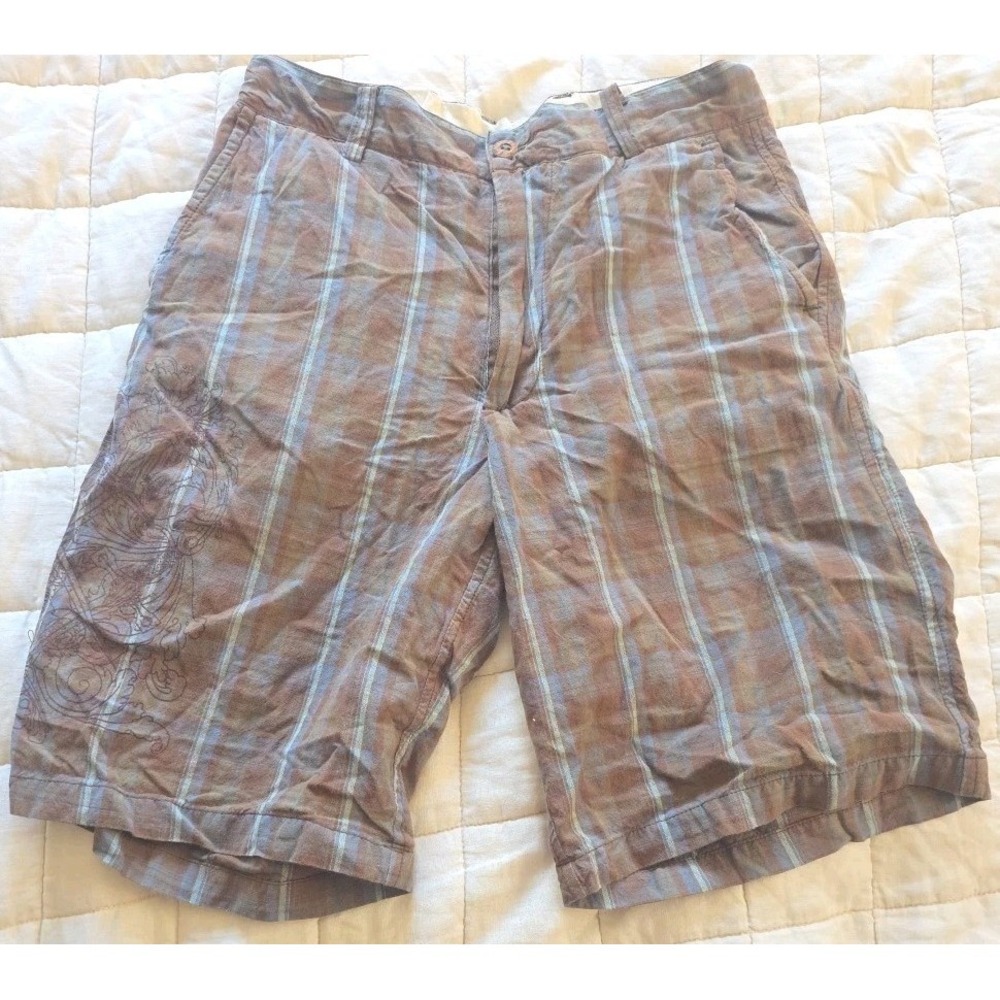 Mens Plaid Shorts Sz 30W Relaxed Fit Coastal Ivy League Cotton Y2K Dad‎